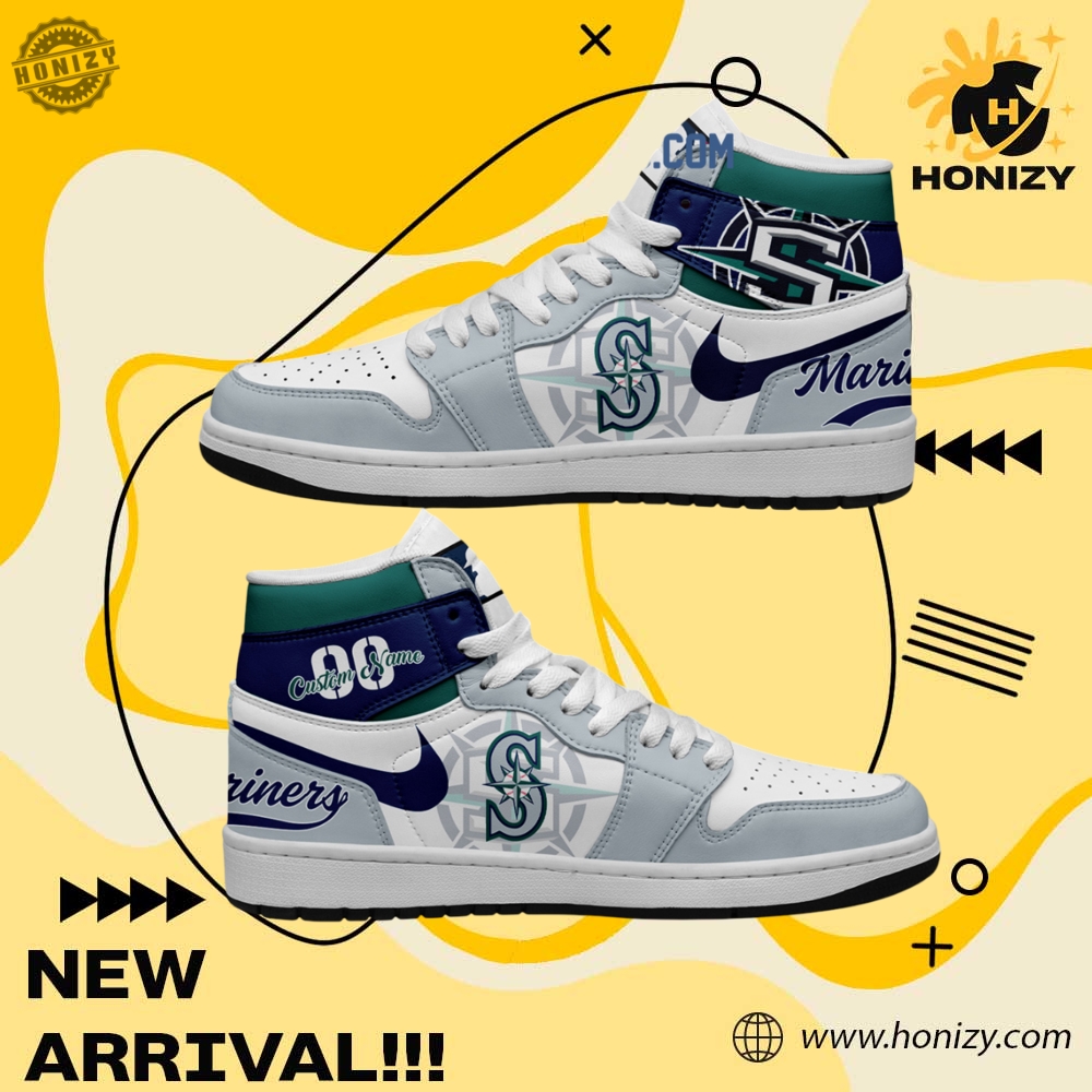 MLB Baseball Team Custom Shoes 26 Seattle Mariners Mlb Baseball Team Personalized Unisex Air Jordan 1 Shoes