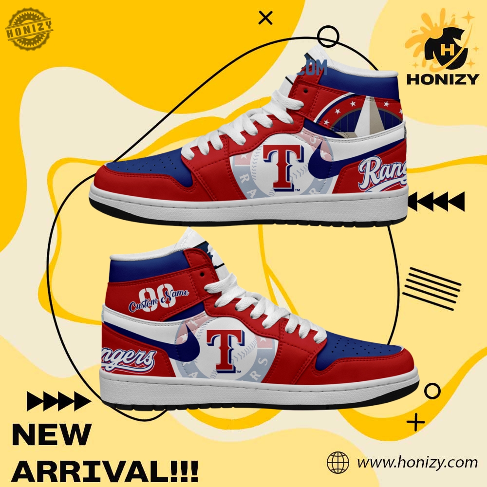 MLB Baseball Team Custom Shoes 29 Texas Rangers Mlb Baseball Team Personalized Unisex Air Jordan 1 Shoes