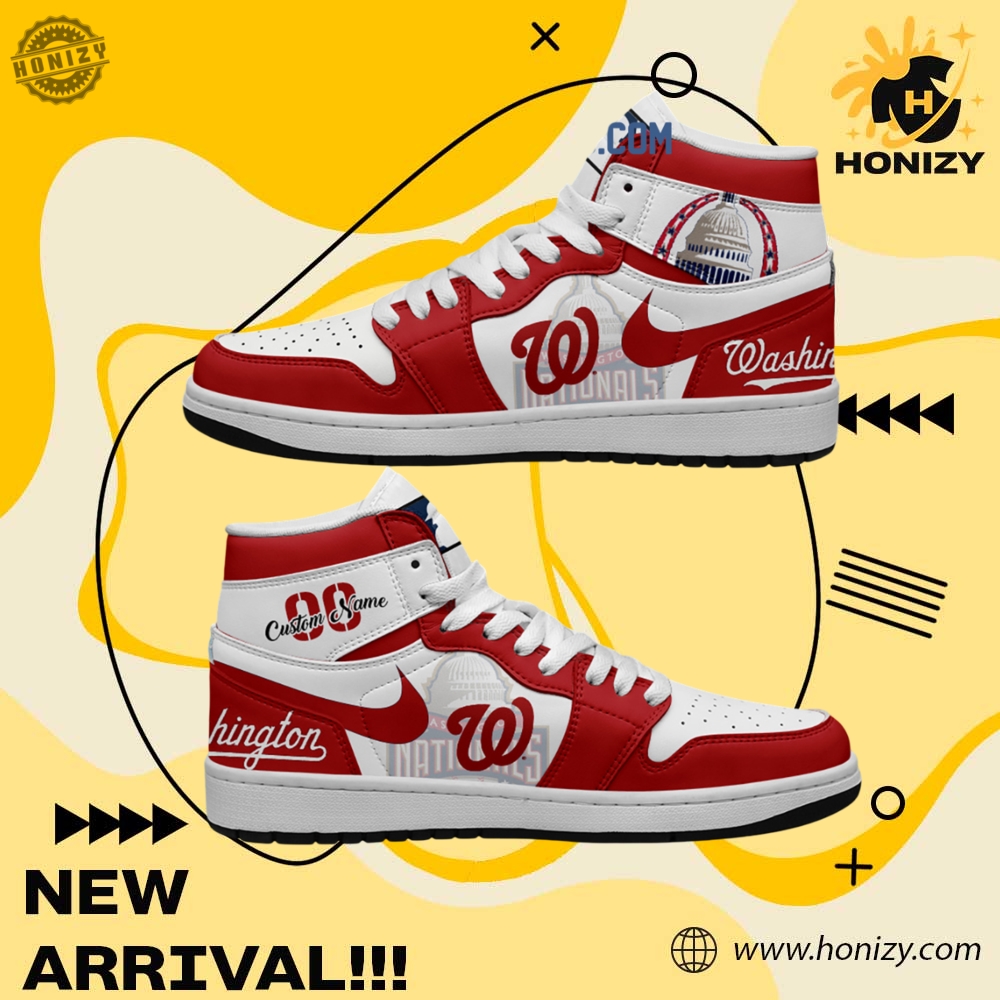 MLB Baseball Team Custom Shoes 31 Washington Nationals Mlb Baseball Team Personalized Unisex Air Jordan 1 Shoes