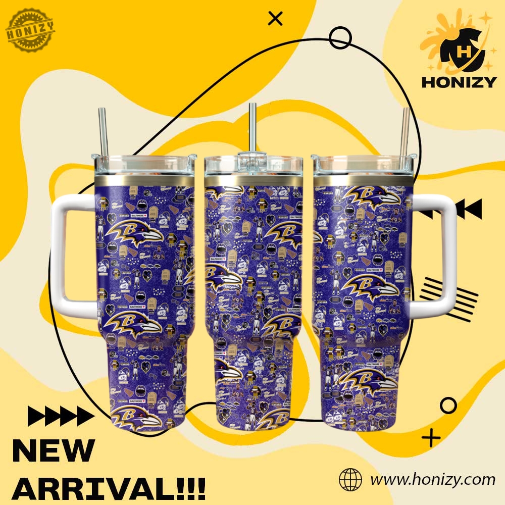NFL Football Teams Stanley Cup Tumbler With Handle 8 Nfl Football Baltimore Ravens V3 Stanley Cup Tumbler With Handle