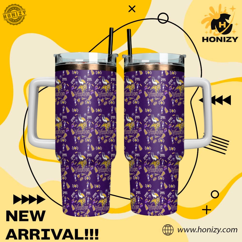 NFL Football Teams Stanley Cup Tumbler With Handle 15 Nfl Football Minnesota Vikings V3 Stanley Cup Tumbler With Handle