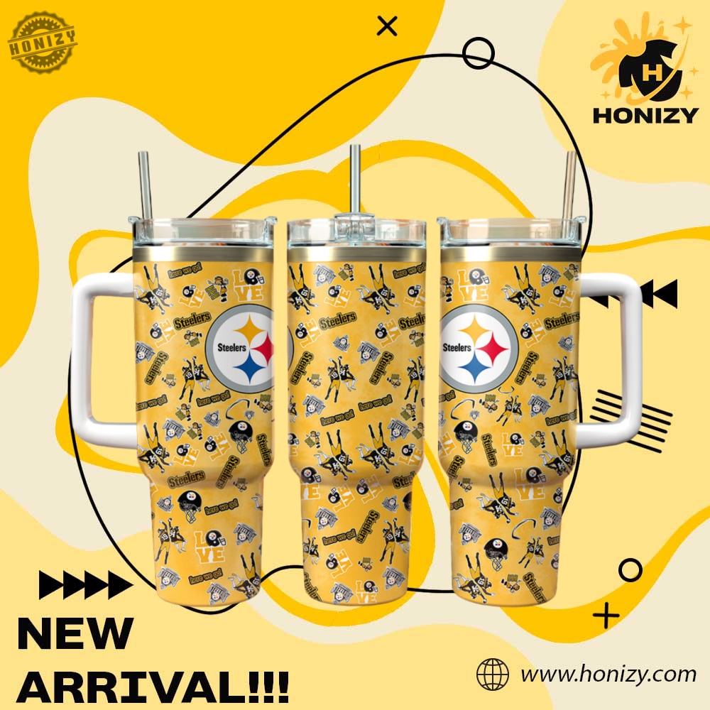 NFL Football Teams Stanley Cup Tumbler With Handle 17 Nfl Football Pittsburgh Steelers V2 Stanley Cup Tumbler With Handle