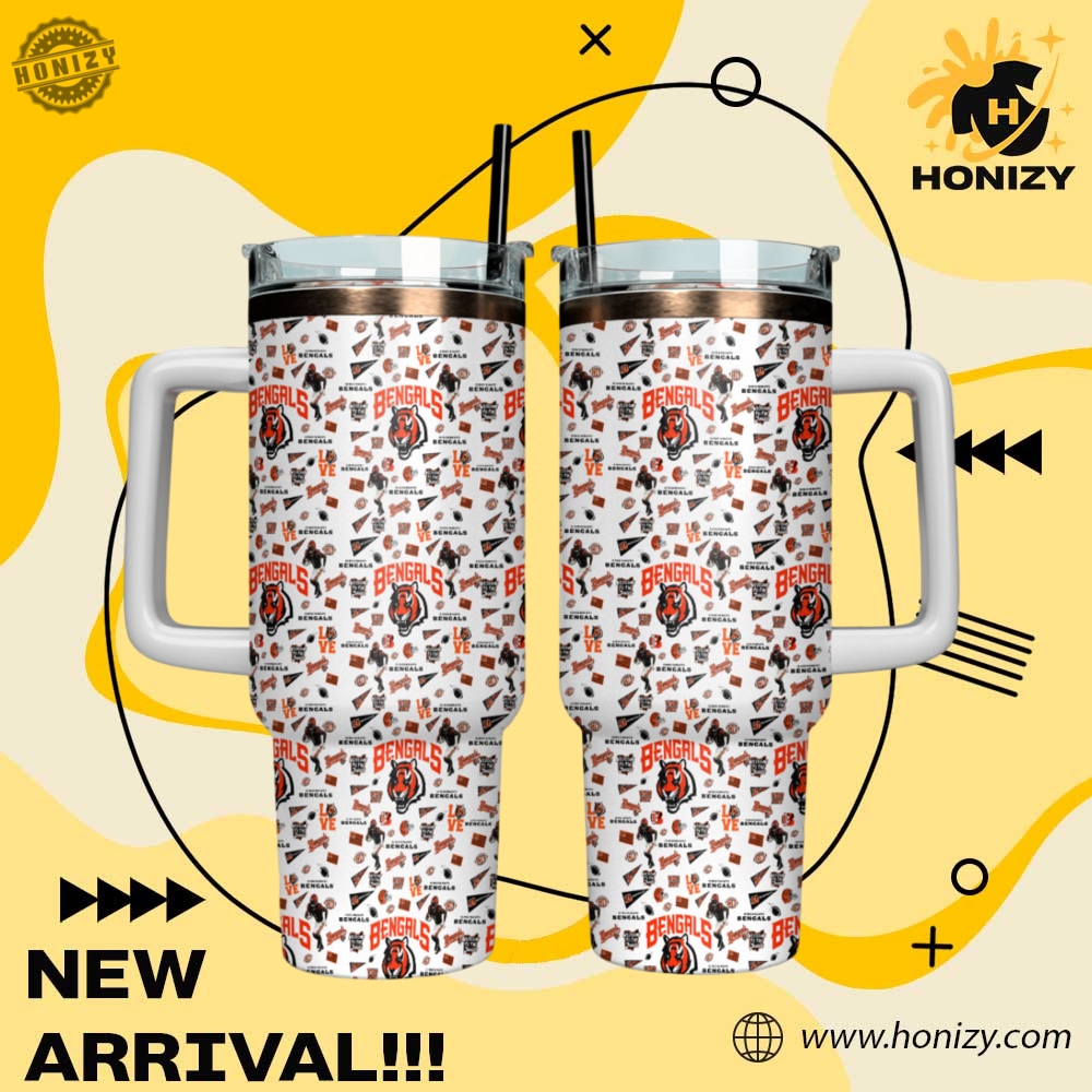 NFL Football Teams Stanley Cup Tumbler With Handle 22 Nfl Football Cincinnati Bengals V3 Stanley Cup Tumbler With Handle