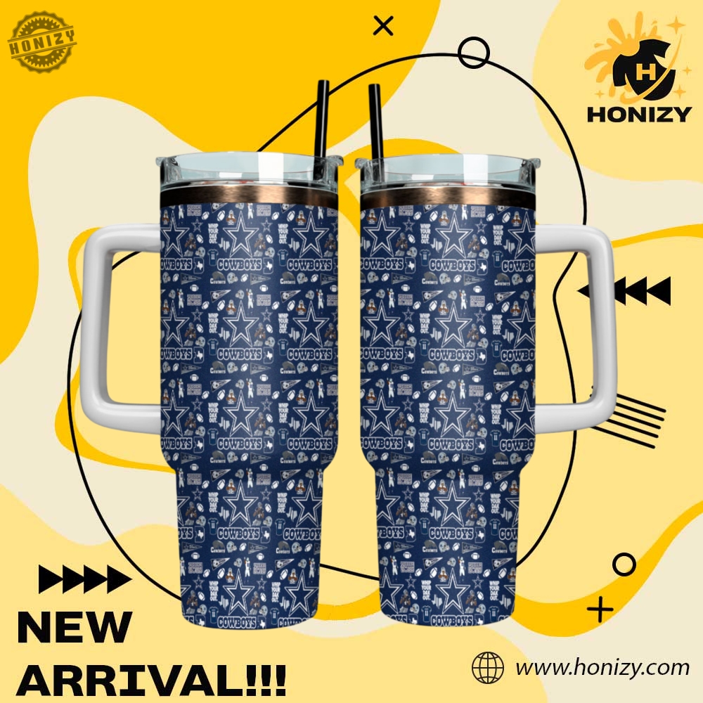 NFL Football Teams Stanley Cup Tumbler With Handle 26 Nfl Football Dallas Cowboys V4 Stanley Cup Tumbler With Handle