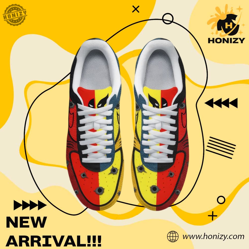 Movie Deadpool And Wolverine Unisex Nike Air Force Shoes 3 Movie Deadpool And Wolverine unisex Nike Air Force Shoes