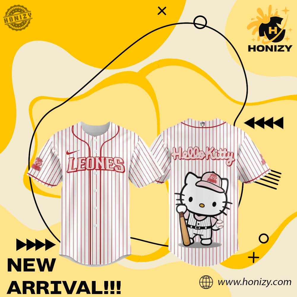 MLB Baseball 3D Jersey 12 Leones De Yucatán Hello Kitty 3D Unisex Baseball Jersey