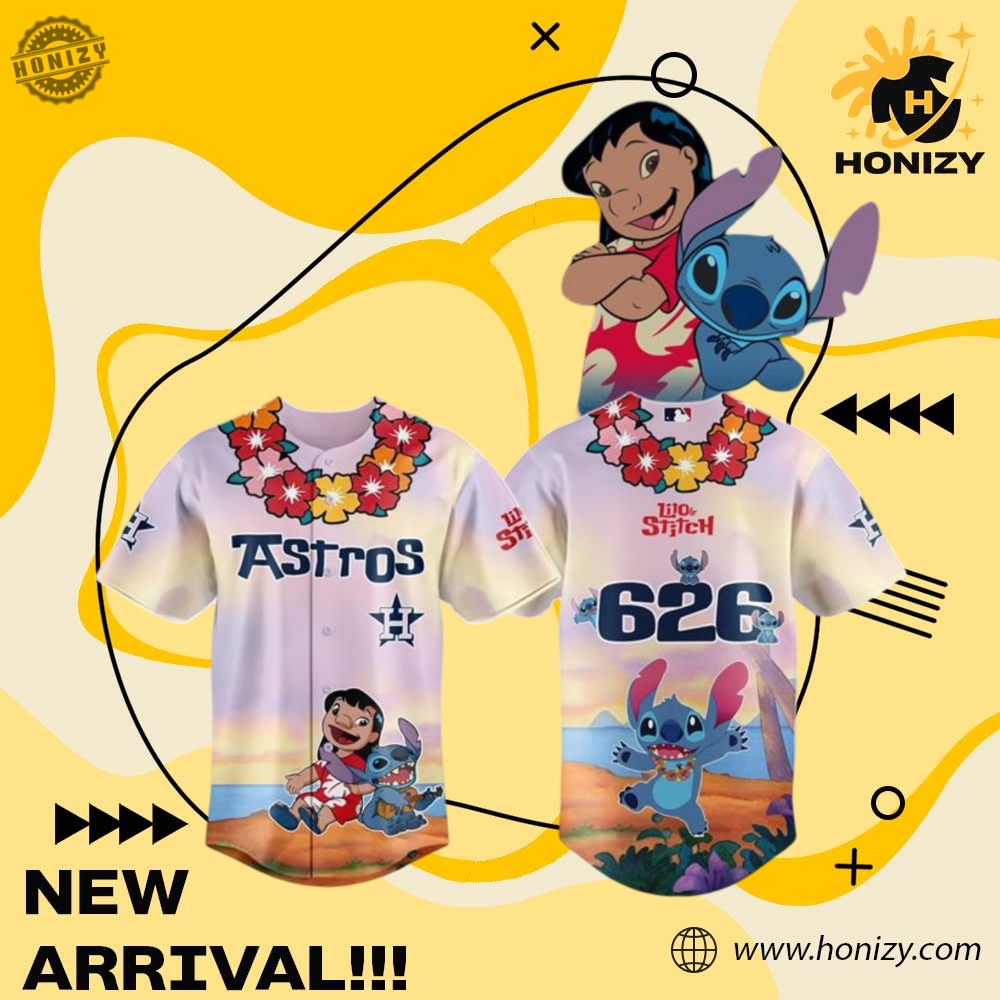 MLB Baseball 3D Jersey 17 Mlb Houston Astros Lilo Stitch Movie Unisex 3D Jersey