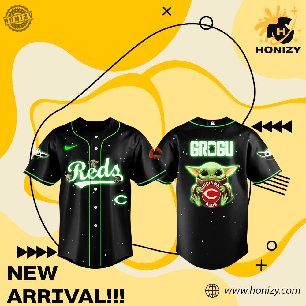 MLB Baseball 3D Jersey 18 Mlb Cincinnati Reds Stars Wars Baby Yoda Night Grogu Unisex 3D Jersey