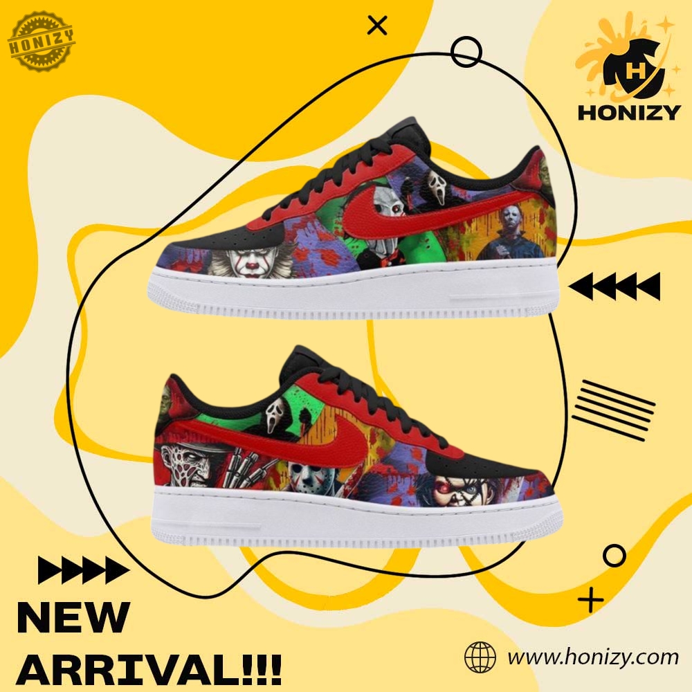 Graphic Trendy Custom Shoes 9 Characters Horror Movie Halloween Unisex Nike Air Force Shoes 1