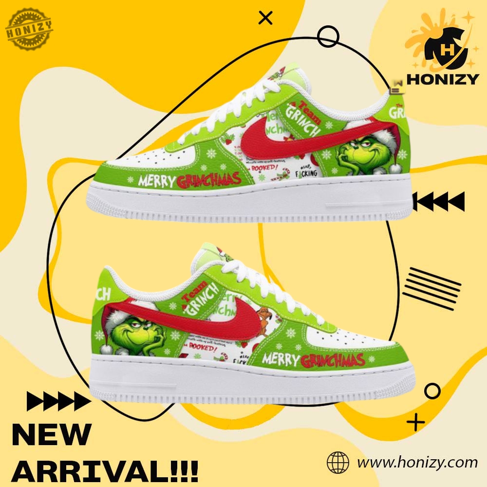 Graphic Trendy Custom Shoes 12 Grinch Merry Grinchmas Custom Unisex Air Force 1 Shoes