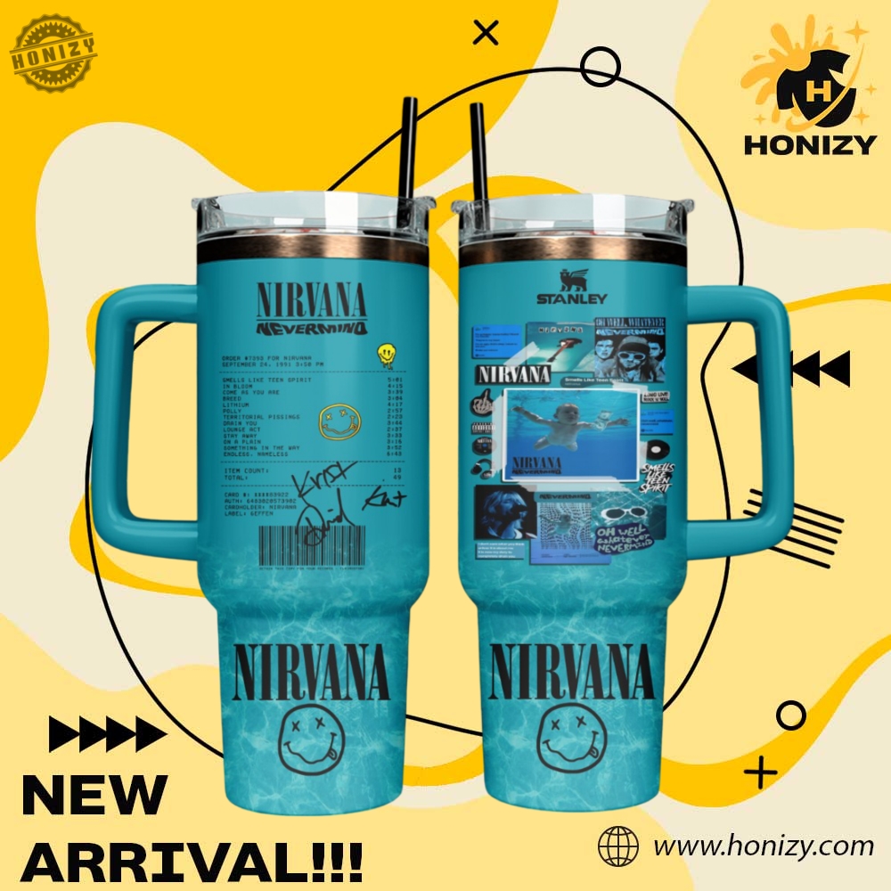 Trendy Music, Sport Custom 3D Stanley Tumbler 5 Music Nirvana Band Trendy Stanley Tumbler