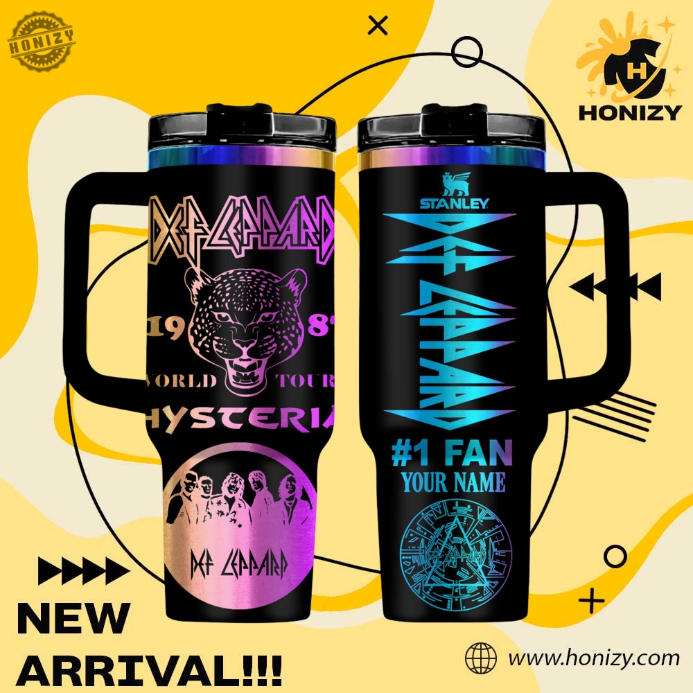 Trendy Music, Sport Custom 3D Stanley Tumbler 22 Def Leppard Music Custom Name Stanley Trendy Tumbler