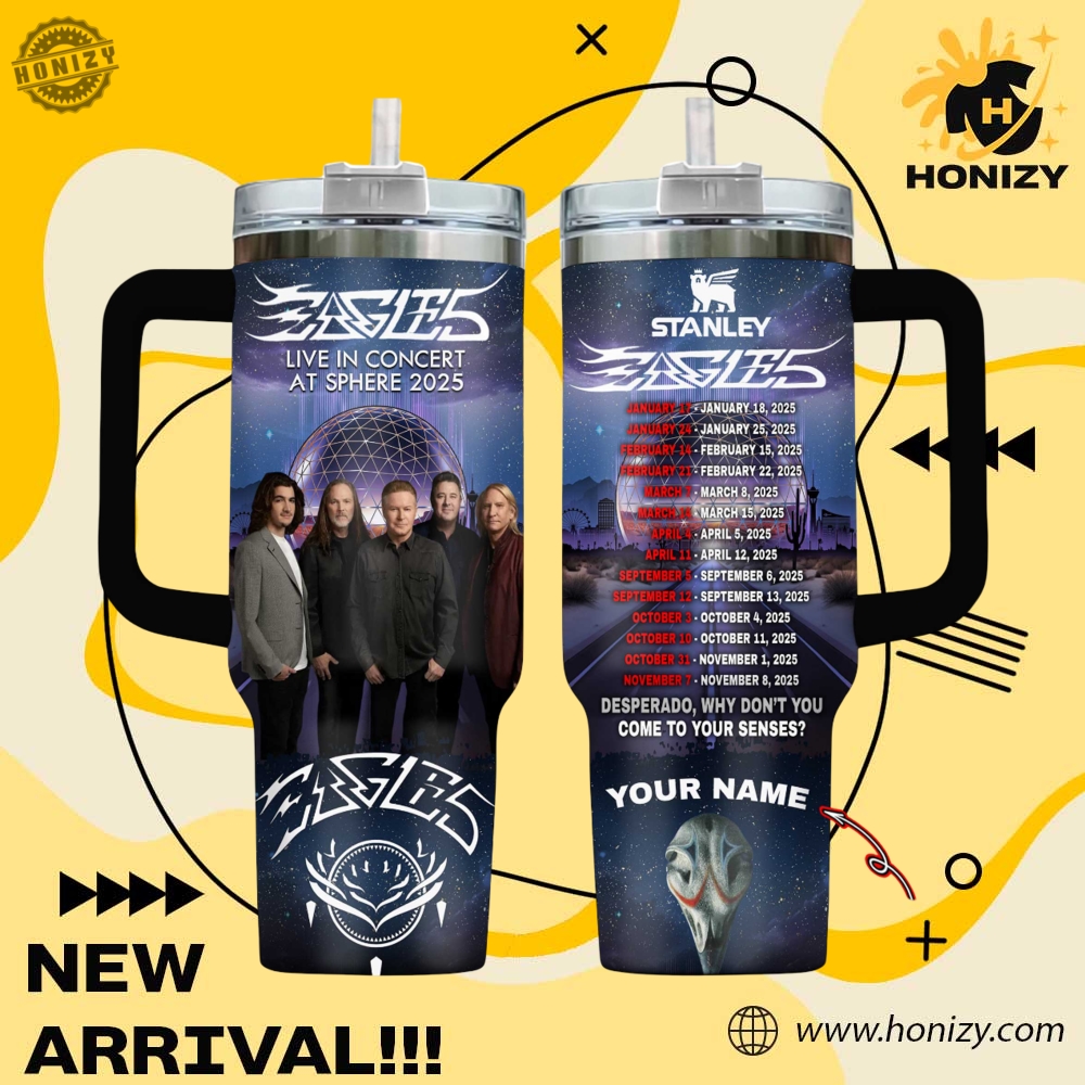 Trendy Music, Sport Custom 3D Stanley Tumbler 25 Eagles Band Music Custom Name Stanley Trendy Tumbler
