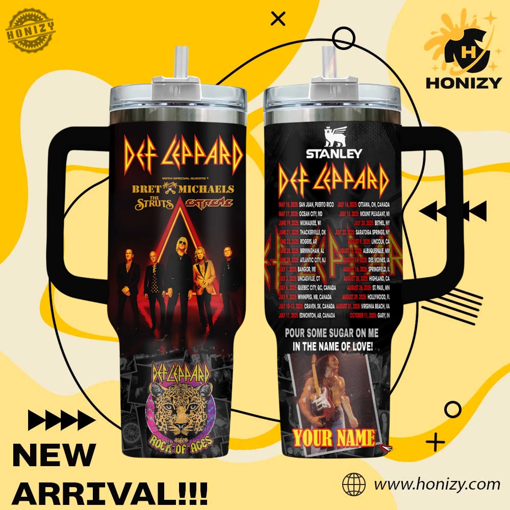 Trendy Music, Sport Custom 3D Stanley Tumbler 27 Def Leppard Band Music Custom Name Music Stanley Trendy Tumbler