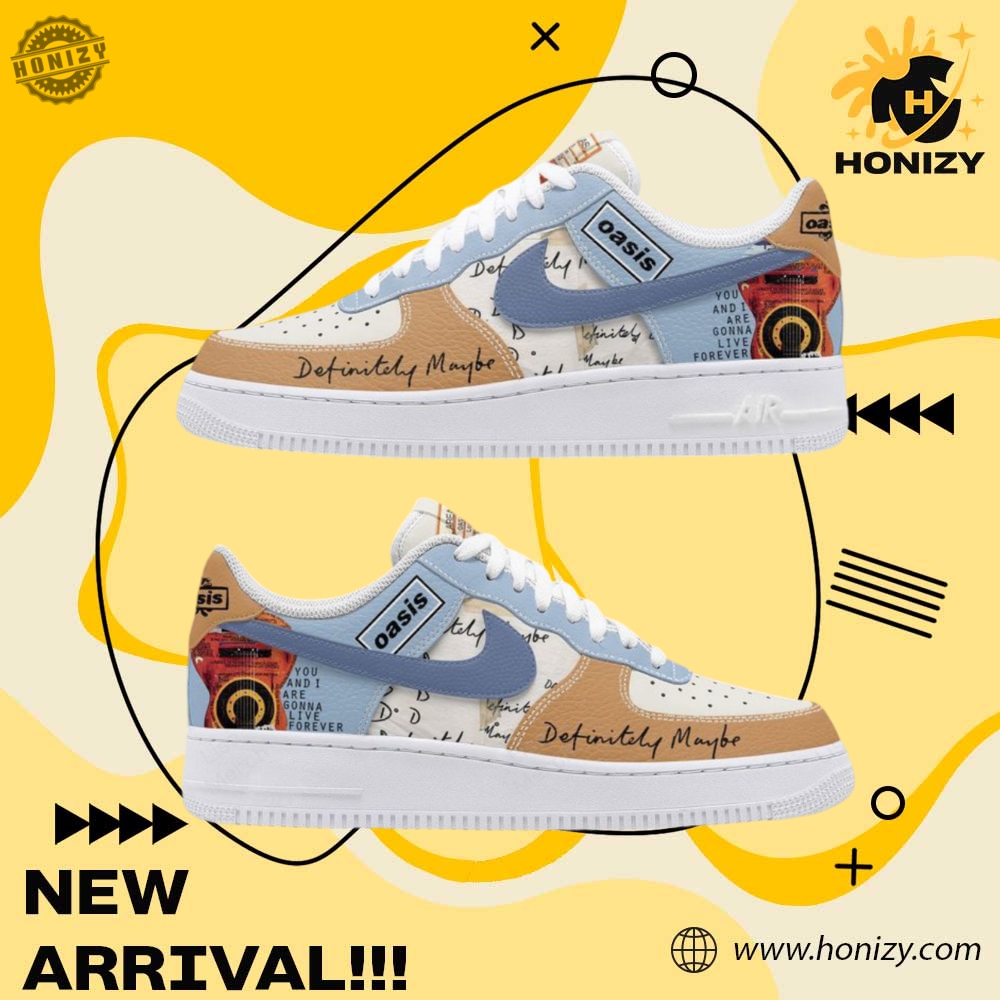 Nike Air Force 1 Graphic Shoes 11 Music Oasis Definitely Maybe Graphic Nike Air Force 1 Shoes