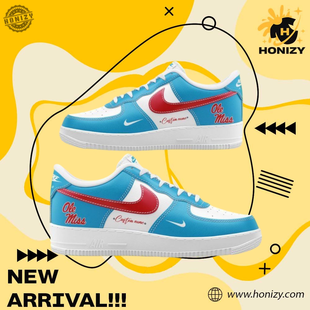 Nike Air Force 1 Graphic Shoes 26 Ole Miss Football Custom Name Graphic Nike Air Force 1 Shoes