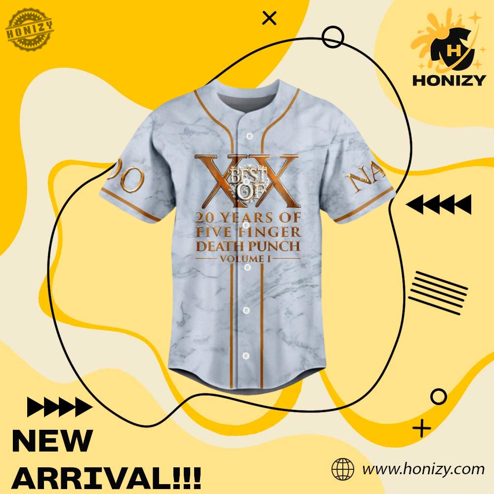 Five Finger Death Punch 20 Years Music Personalized Unisex Baseball Jersey 4 Five Finger Death Punch 20 Years Music Personalized unisex Baseball Jersey