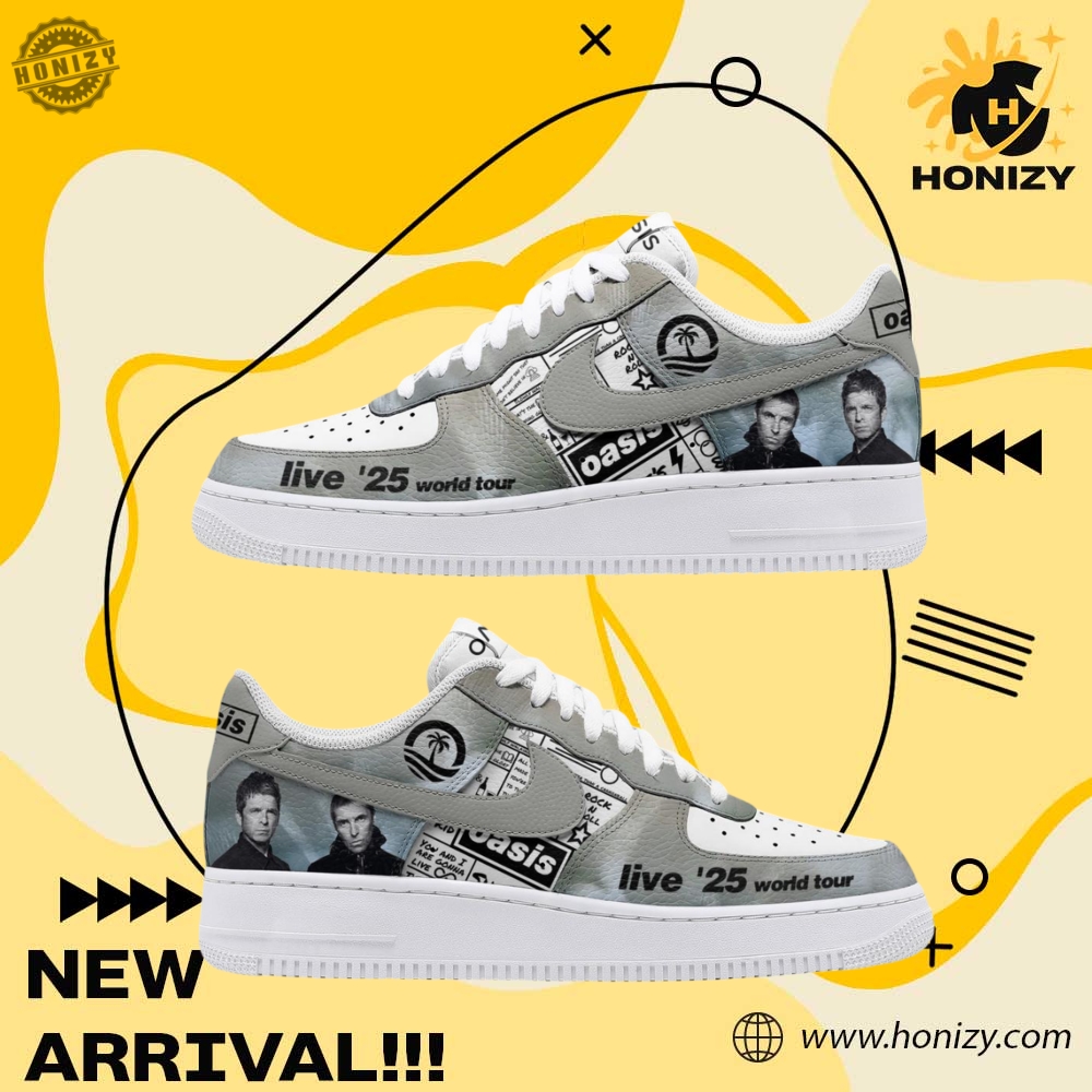 Hot Design Graphic Air Force 1 Shoes 22 Oasis Band Music Live World Tour 2025 Custom Graphic Nike Air Force 1 Shoes