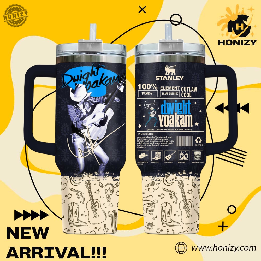 Music Graphic 3D Stanley Cup Tumbler With Handle 10 Dwight Yoakam Music Official Stanley Cup Tumbler With Handle
