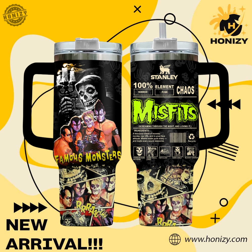 Music Graphic 3D Stanley Cup Tumbler With Handle 15 Misfits Music Official Stanley Cup Tumbler With Handle