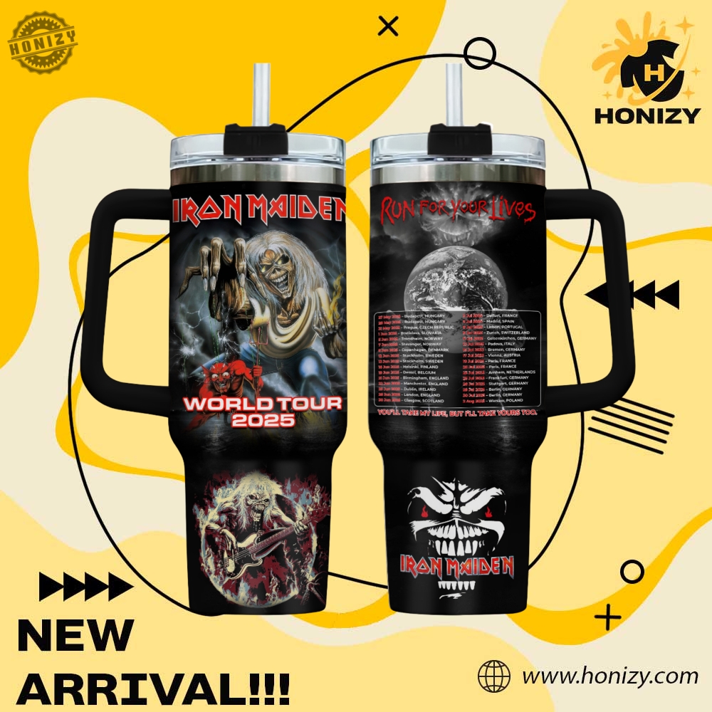 Music Graphic 3D Stanley Cup Tumbler With Handle 25 Iron Maiden World Tour 2025 Music Official Stanley Cup Tumbler With Handle