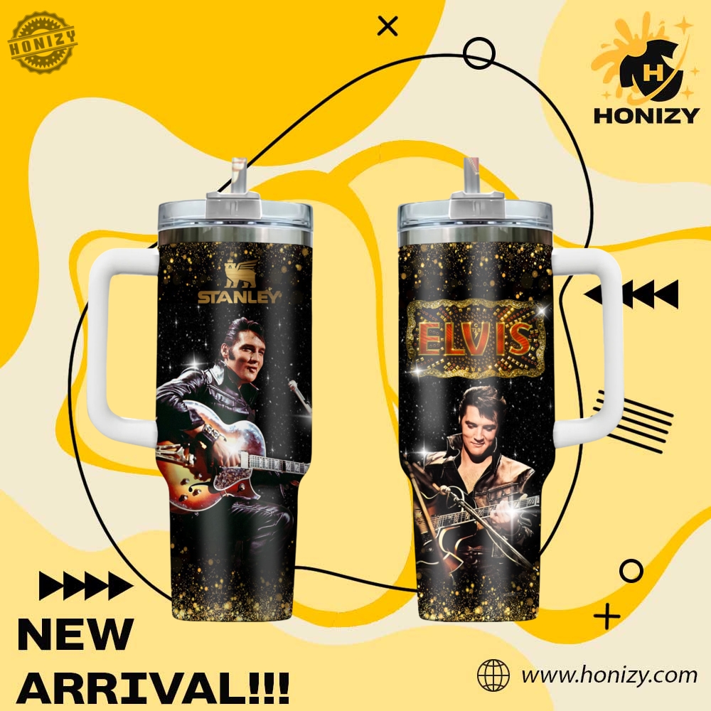 Music Graphic 3D Stanley Cup Tumbler With Handle 26 Elvis Presley Legend Music Official Stanley Cup Tumbler With Handle