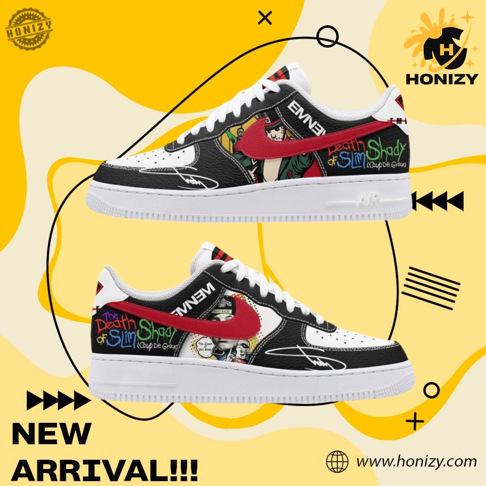 Graphic Art Nike Air Force 1 – Designed to Impress 24 Rapper Eminem The Death Of Slim Shady Custom Graphic Nike Air Force 1 Shoes Sneakers