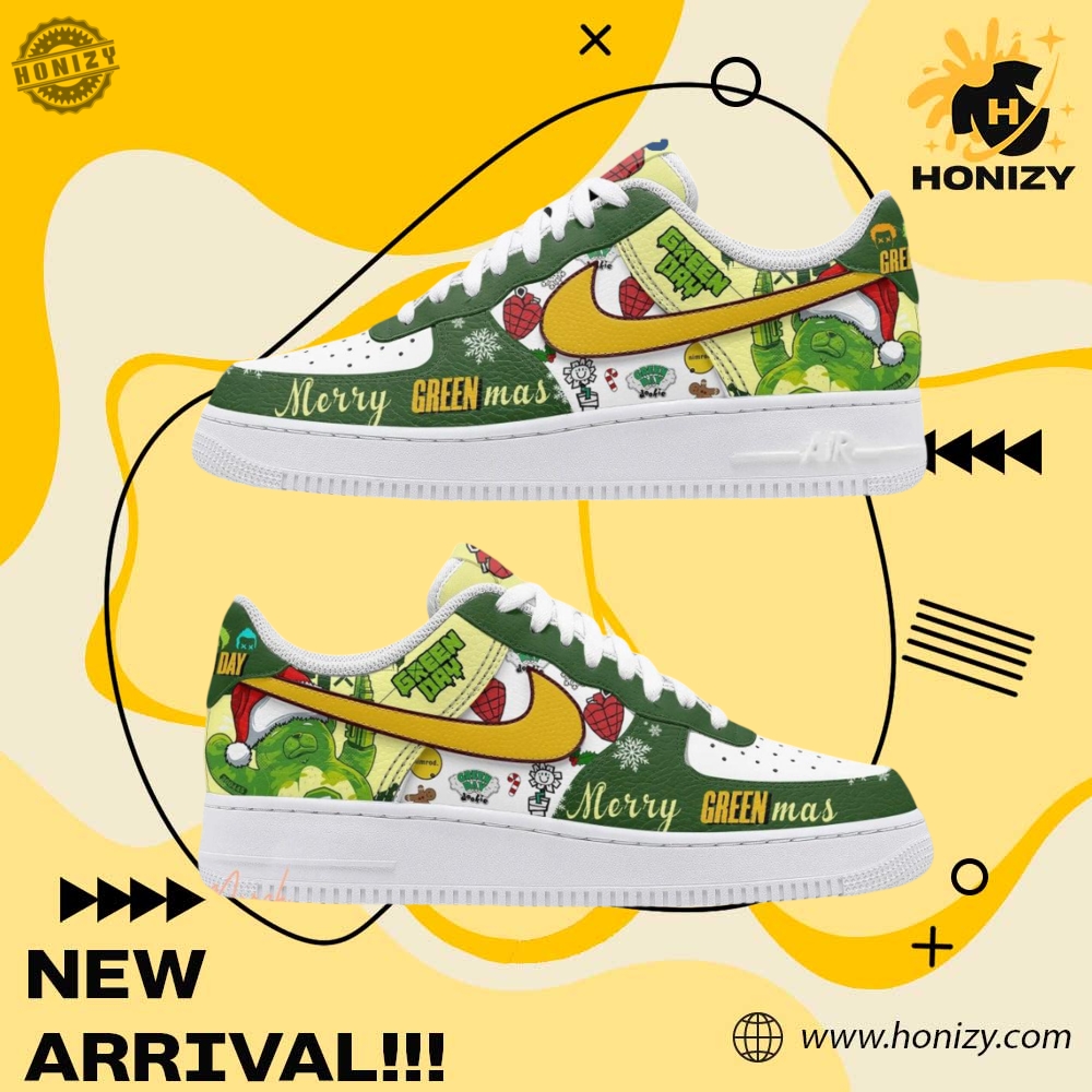 Stylish Unisex Sneakers 10 Green Day Merry Christmas Greenmas Movie Unisex Trendy Air Force 1 Shoes
