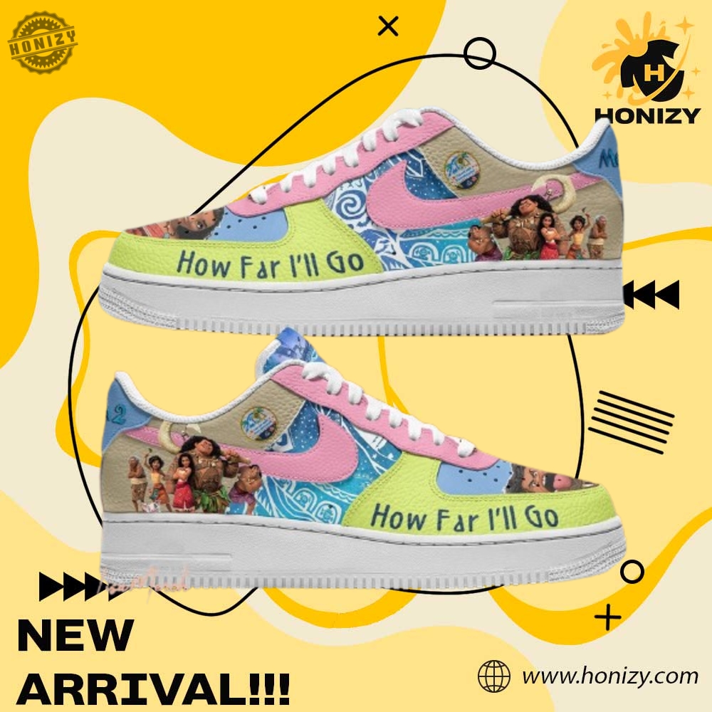 Stylish Unisex Sneakers 21 Moana 2 Movie How Far Ill Go With You Unisex Trendy Air Force 1 Shoes