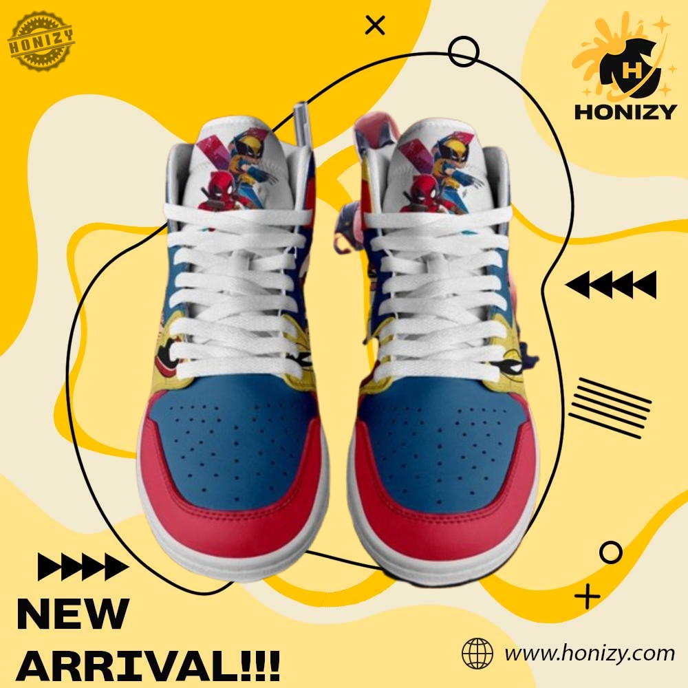 Deadpool And Wolverine Marvel Movie Anime Unisex Air Jordan Hightop Shoes 3 Deadpool and Wolverine Marvel Movie Anime unisex Air Jordan Hightop Shoes