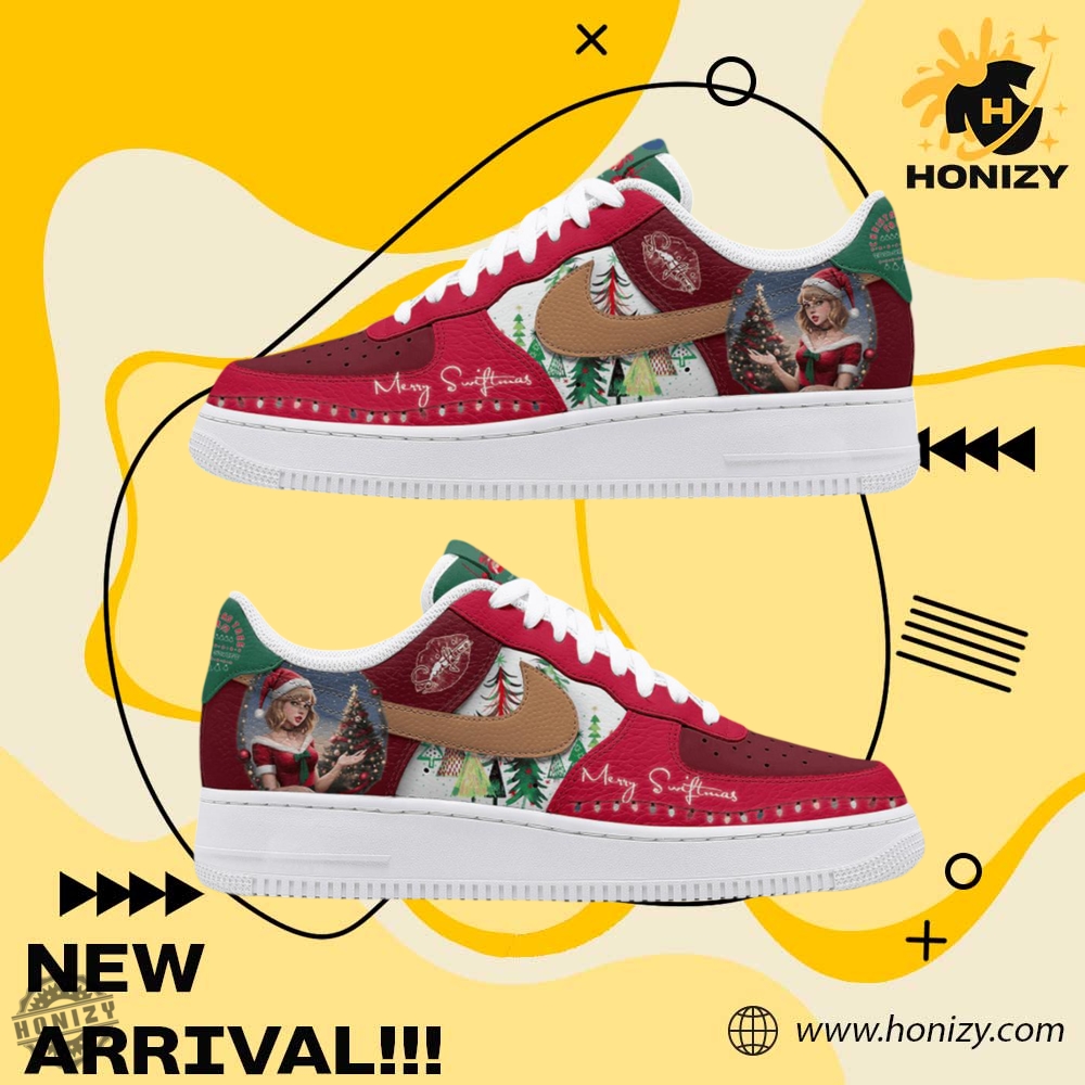 Taylor Swift Music Singer Merry Swiftmas Christmas Tree Farm Unisex Trending Air Force 1 Shoes