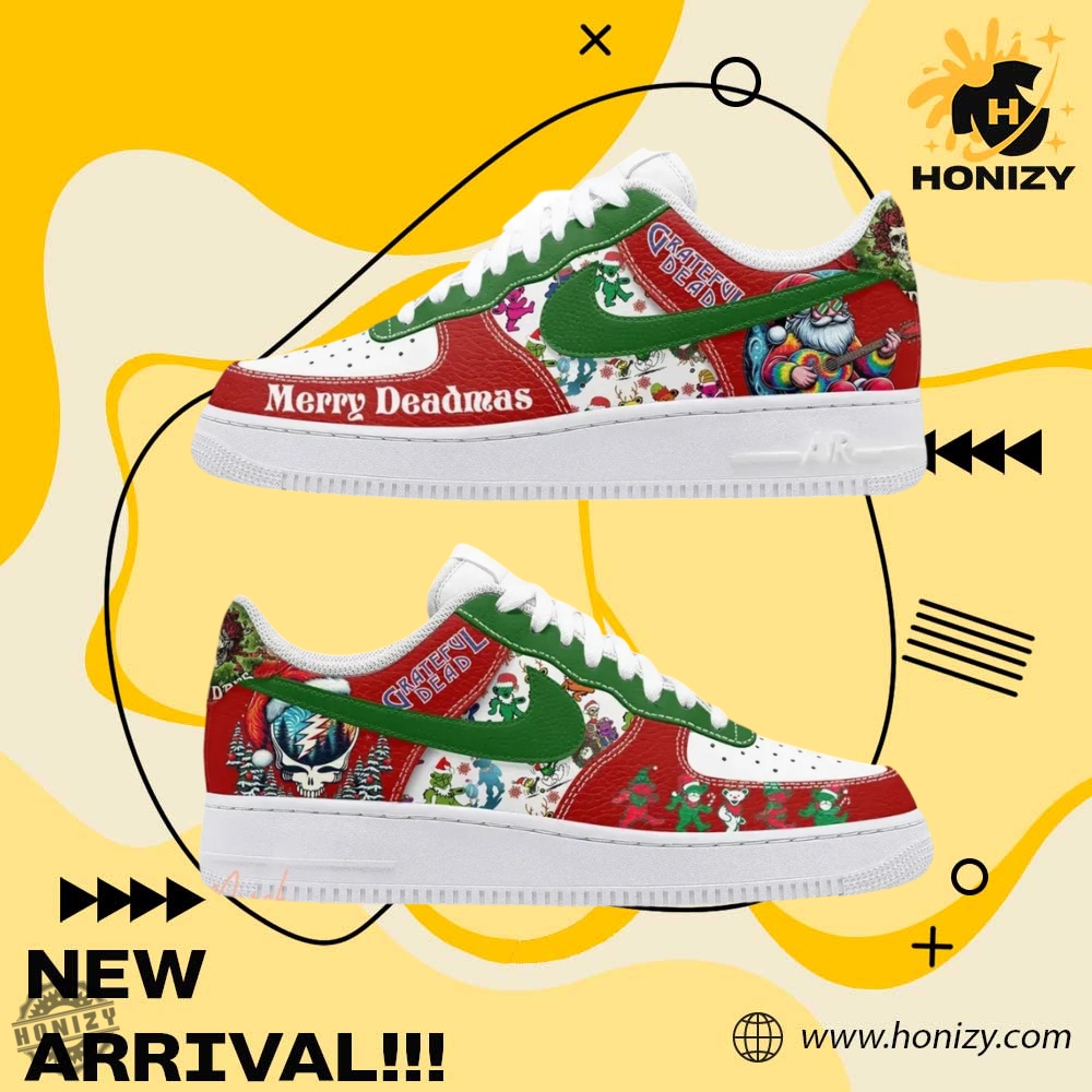 Grateful Dead Music Merry Deadmas Christmas Unisex Trending Air Force 1 Shoes