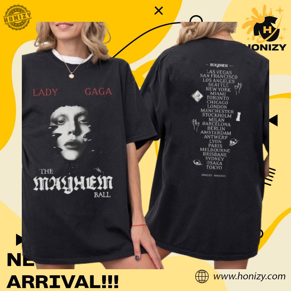Malcolm-Jamal Warner Memorial Tee, RIP Ozzy Osbourne Shirt 20 Lady Gaga Mayhem 2 Sided Unisex Trendy Shirt The Mayhem Ball Tour Fans Gift