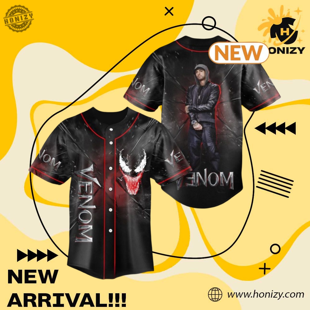 Custom Graphic 3D Jerseys 3 Eminem Music Venom Movie 3D Unisex Trendy Baseball Jersey