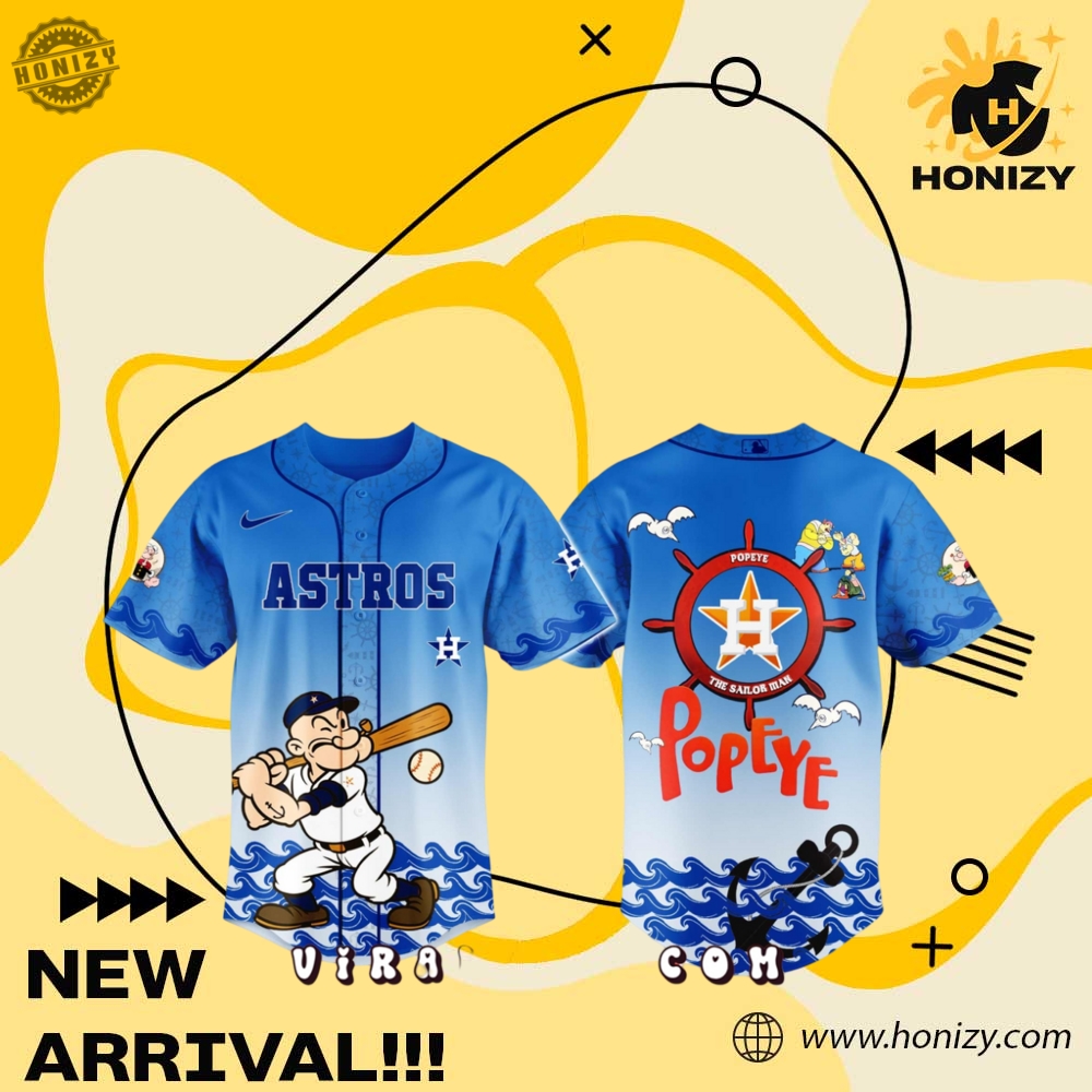 Custom Graphic 3D Jerseys 7 Houston Astros Mlb X Popeye Movie 3D Unisex Trendy Baseball Jersey