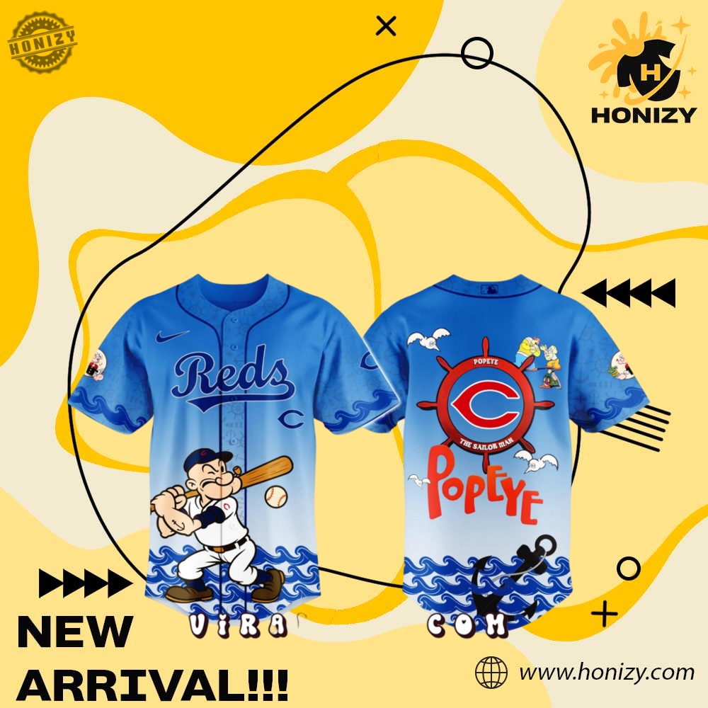 Custom Graphic 3D Jerseys 9 Cincinnati Reds Mlb X Popeye Movie 3D Unisex Trendy Baseball Jersey