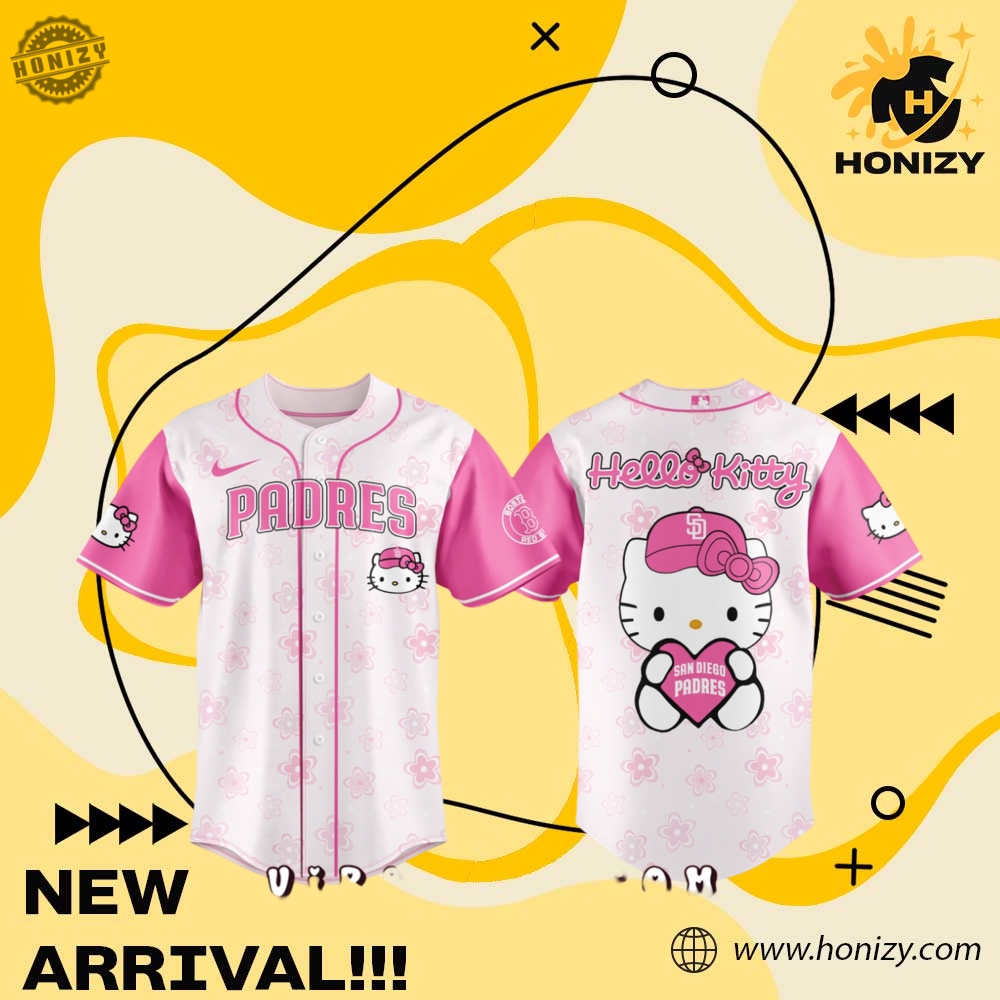 Custom Graphic 3D Jerseys 13 San Diego Padres Mlb X Hello Kitty Movie Pink 2025 Unisex Trendy Baseball Jersey