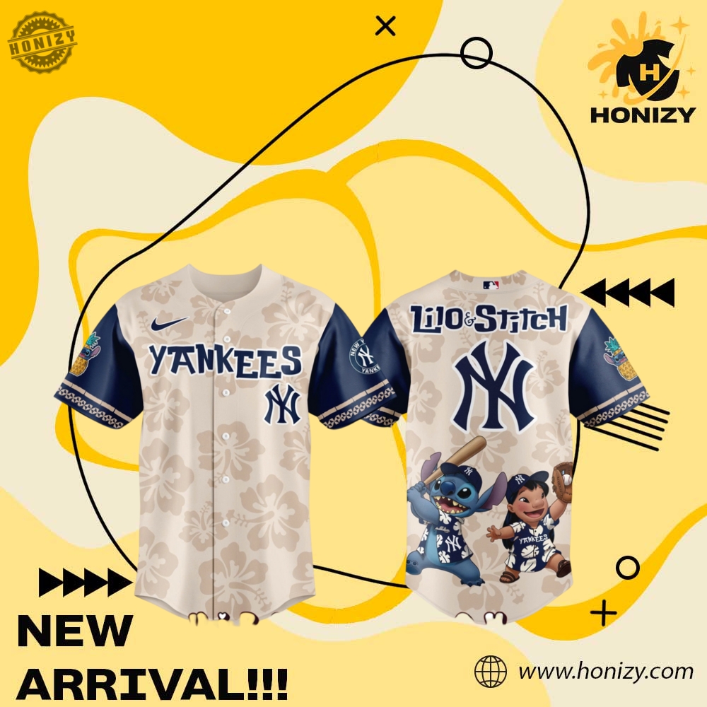 Custom Graphic 3D Jerseys 15 Mlb New York Yankees X Lilo Stitch Movie 3D Unisex Trendy Baseball Jersey 2025