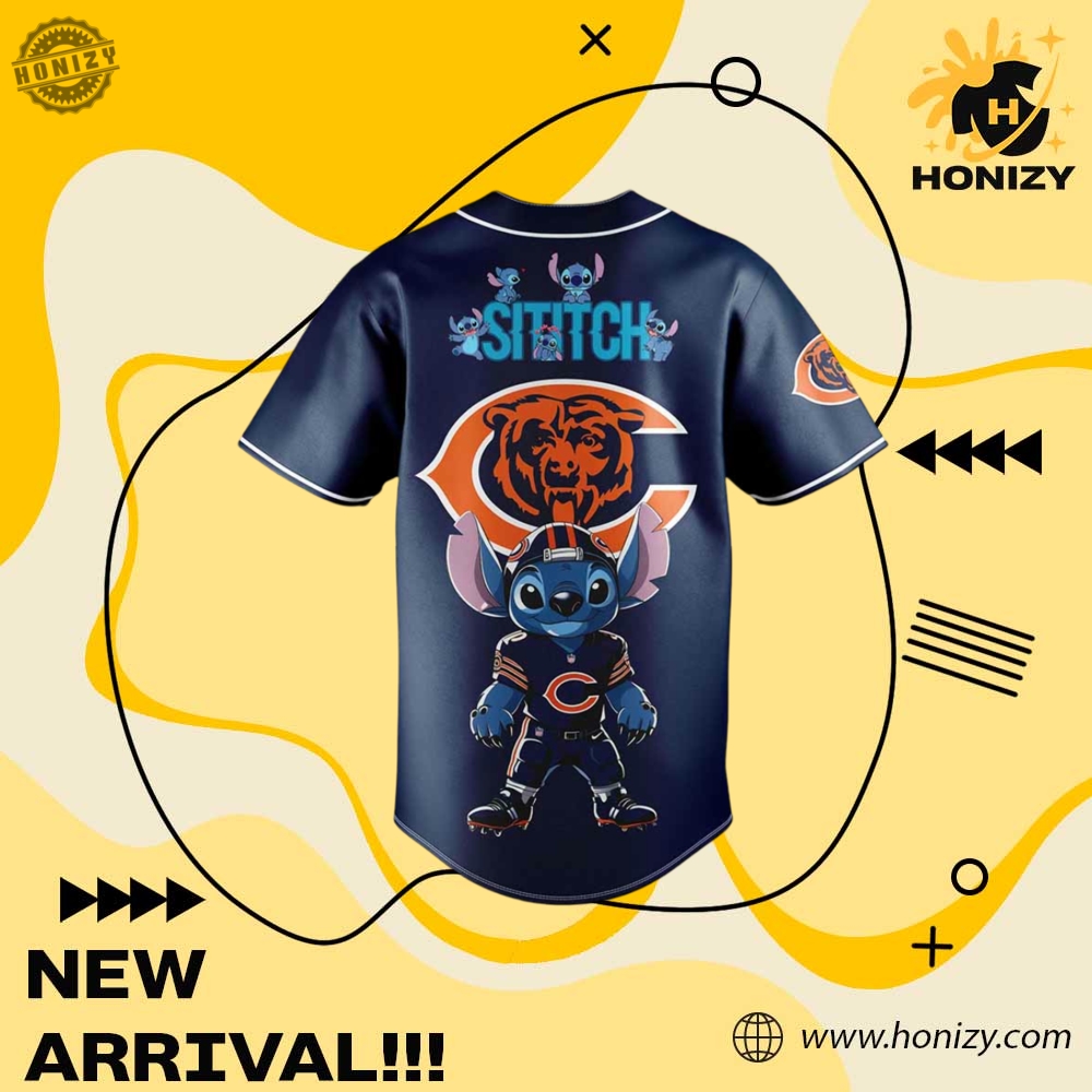 Chicago Bears Nfl X Stitch Movie Unisex Trendy Baseball Jersey 3 Chicago Bears NFL x Stitch Movie unisex trendy Baseball Jersey