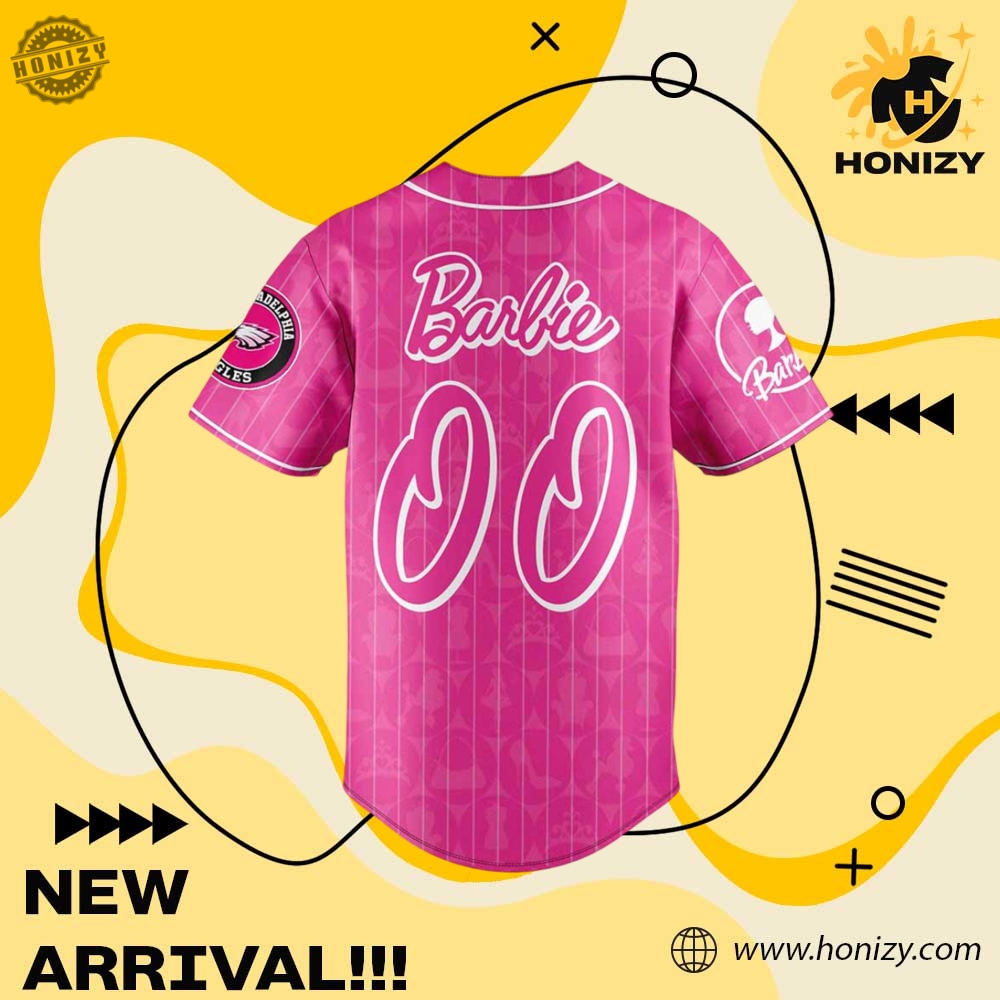 Nfl Football Philadelphia Eagles Nfl X Barbie Custom Name Unisex Trendy Baseball Jersey 4 NFL Football Philadelphia Eagles NFL x Barbie Custom Name unisex trendy Baseball Jersey