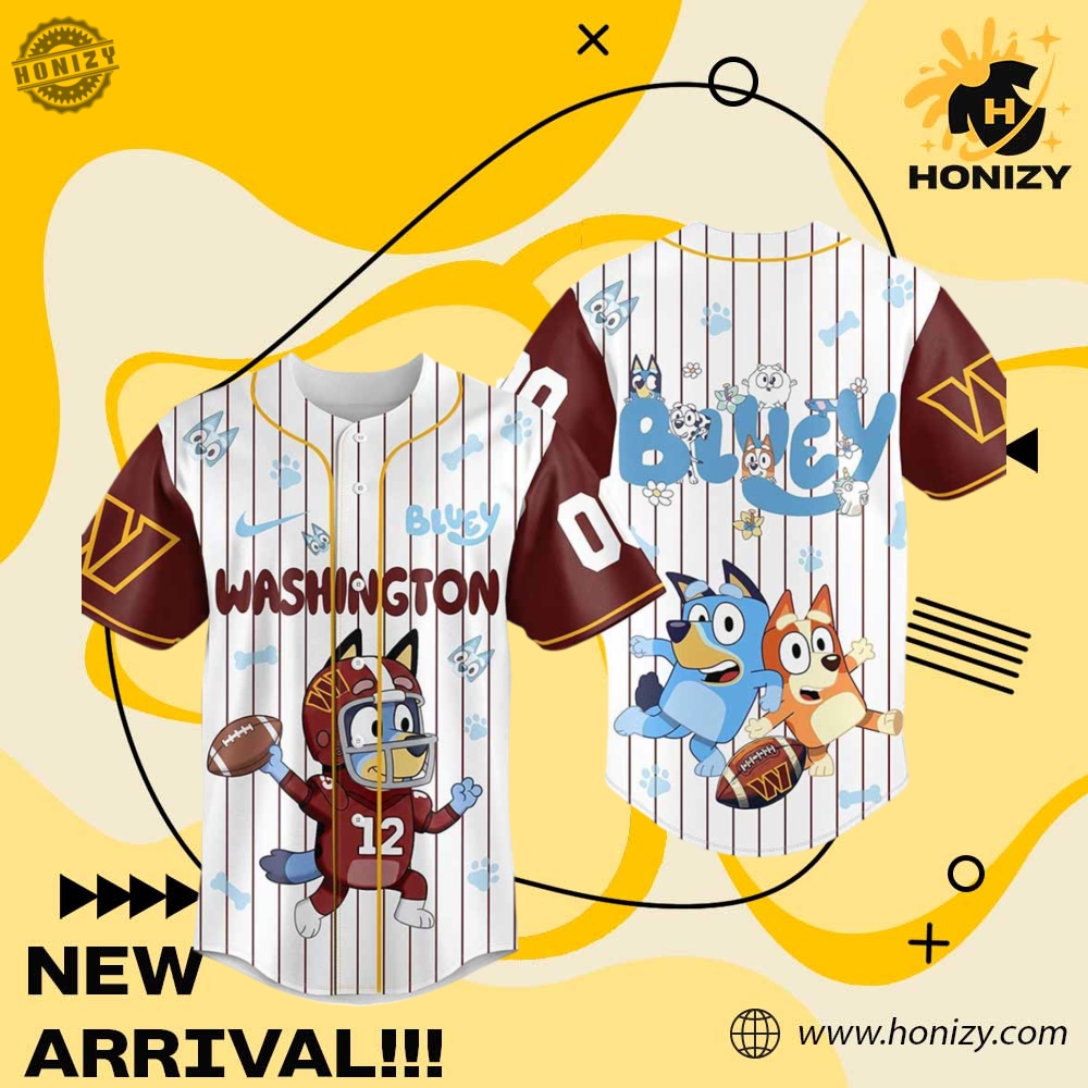 Limited Edition Inspired Jersey 29 Nfl Football Washington Commanders X Bluey Custom Name Unisex Trendy Baseball Jersey