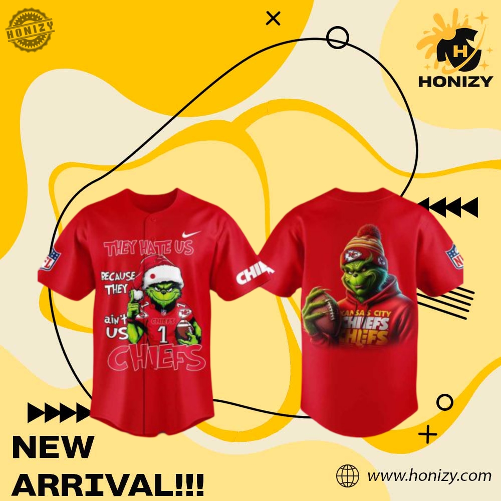 NFL Fans Baseball Style Shirt 5 Kansas City Chief Nfl The Grinch Christmas Unisex Trendy Outfit Baseball Jersey