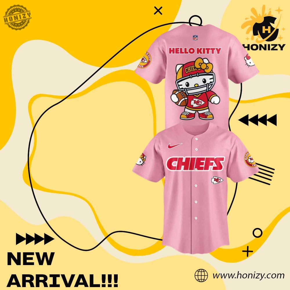 NFL Fans Baseball Style Shirt 6 Kansas City Chiefs Nfl Hello Kitty Movie Pink Unisex Trendy Baseball Jersey Outfit