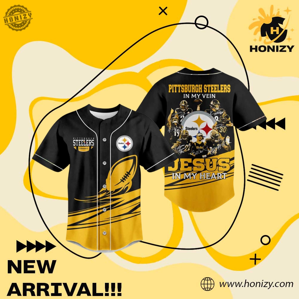 NFL Fans Baseball Style Shirt 7 Pittsburgh Steelers Nfl In My Veins Jesus In My Heart Outfit Unisex Trendy Baseball Jersey