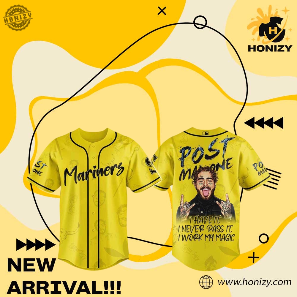 NFL Fans Baseball Style Shirt 14 Seattle Mariners Mlb X Singer Post Malone Tour Unisex Trendy Baseball Jersey