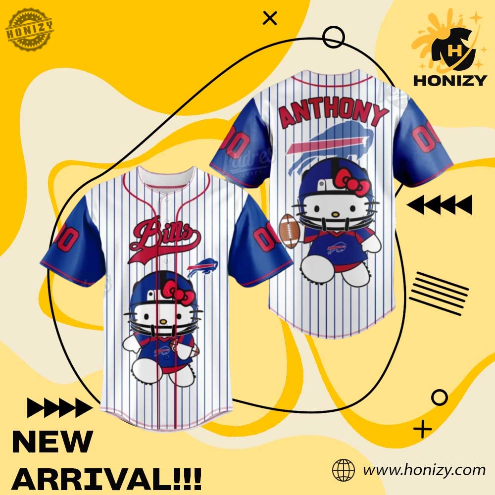NFL Fans Baseball Style Shirt 27 Buffalo Bills Mlb Hello Kitty Movie Unisex Trendy Baseball Jersey Outfit
